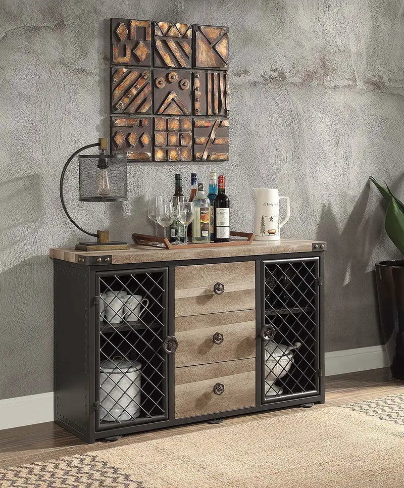 Edina - Server - Oak & Sandy Black by Unique Piece Furniture