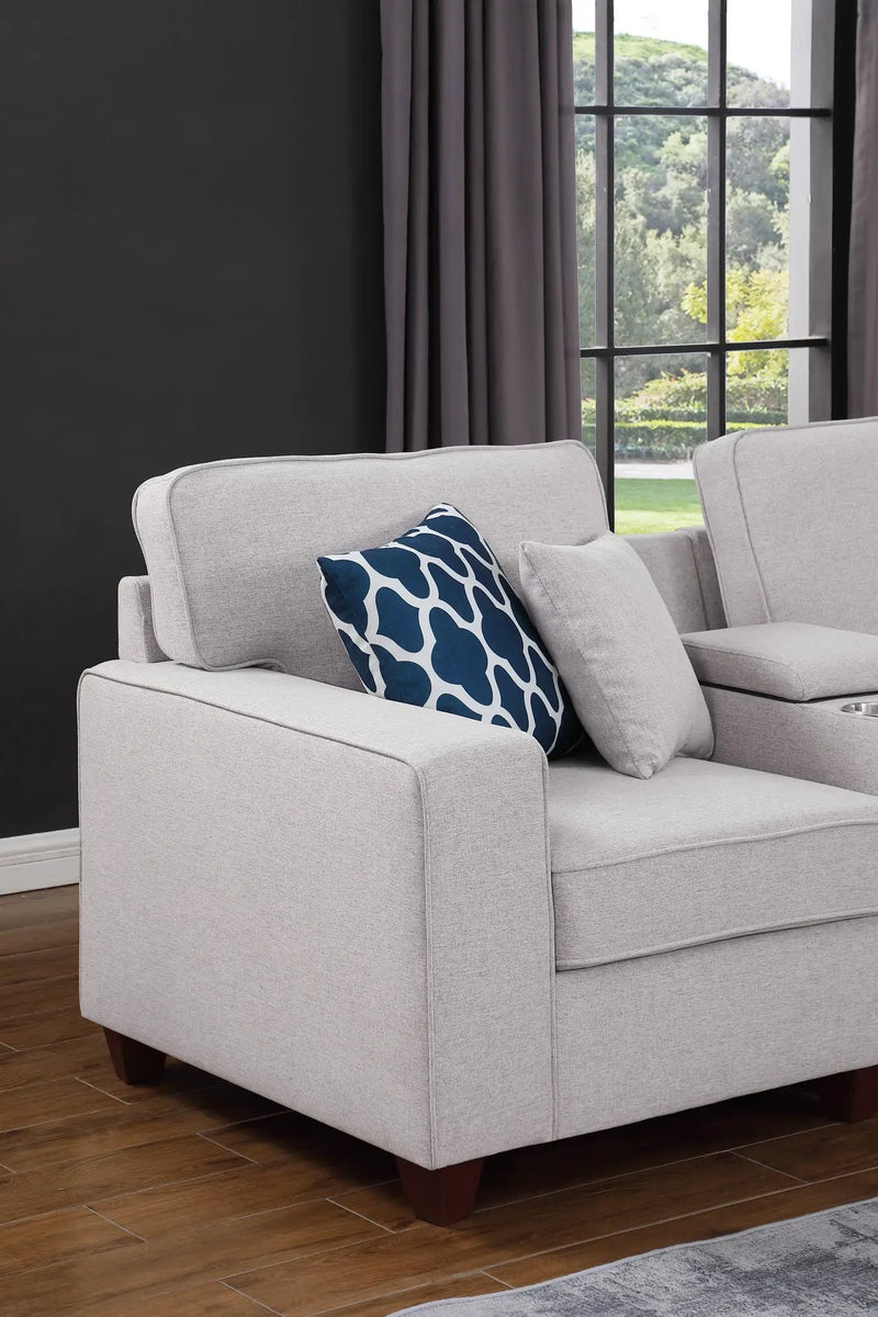 Tina - 8 Piece Upholstered Sectional With Ottoman by HouseOfZazla