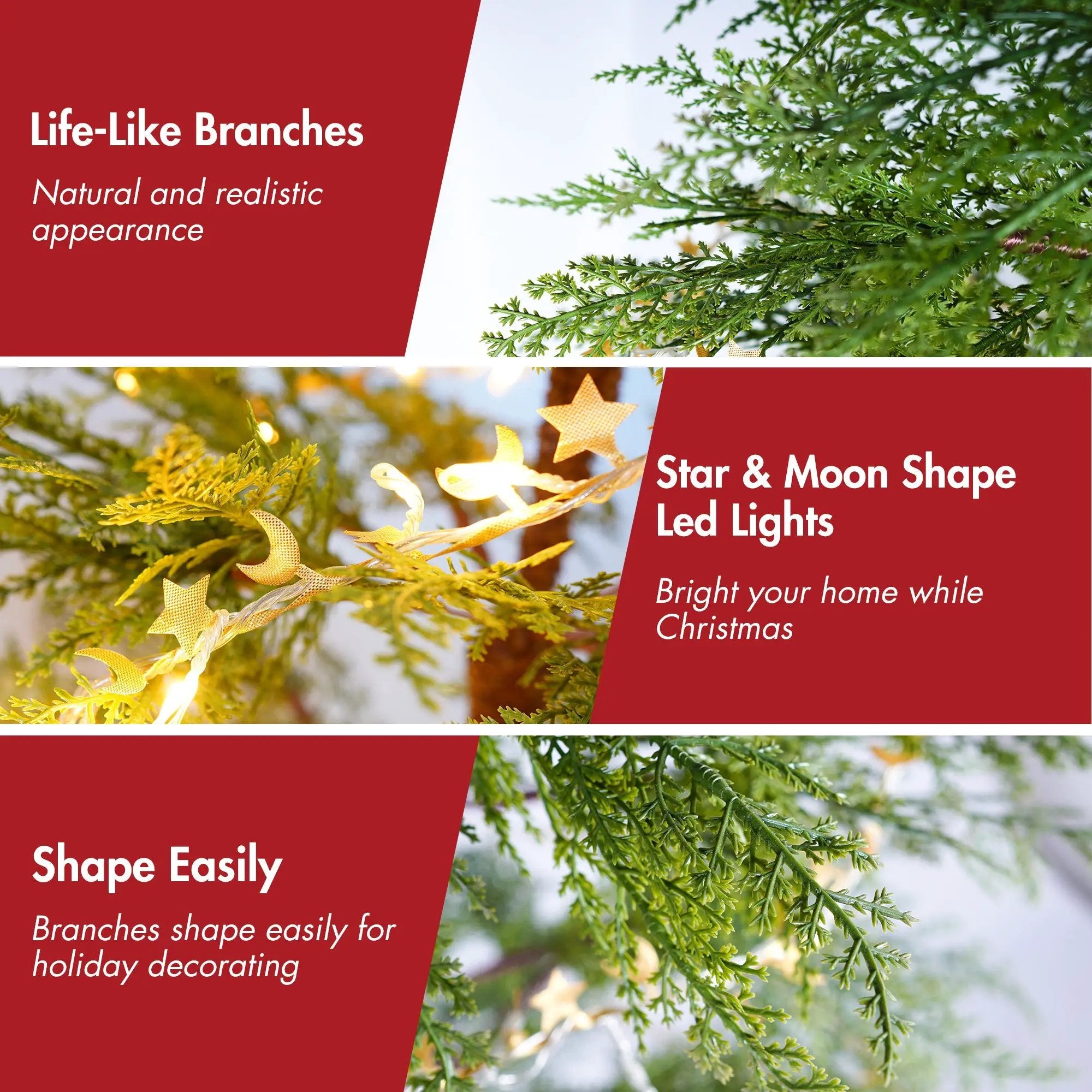 6 Feet Artificial Full Christmas Tree with LED Lights by HouseOfZazla