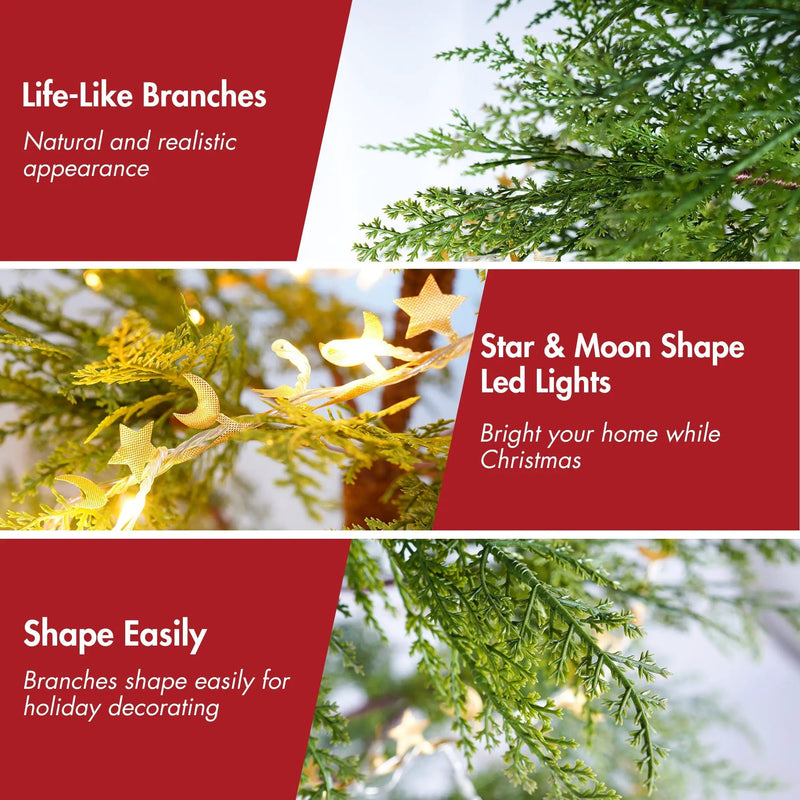 6 Feet Artificial Full Christmas Tree with LED Lights by HouseOfZazla