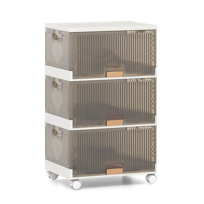3/4/5/6-Cube Stackable Storage Bins with Detachable Wheels by DirectDeals