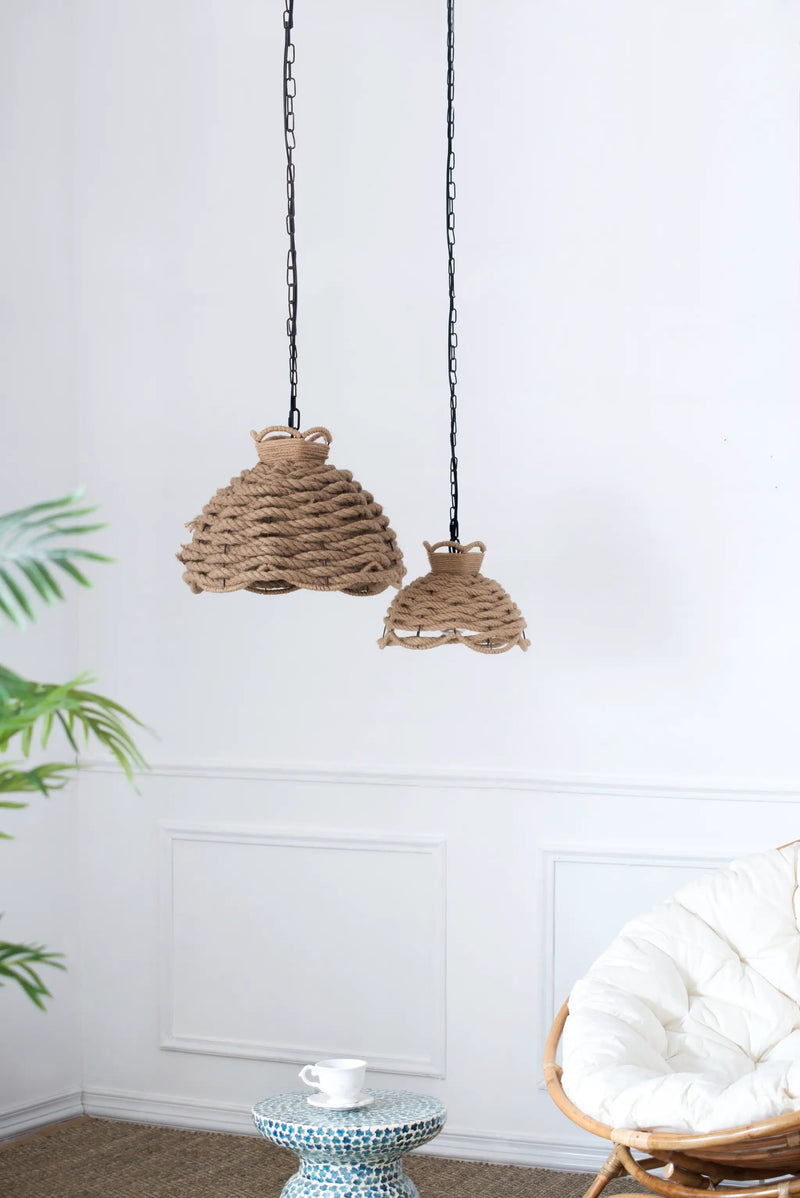 S/2 Rope Woven Chandelier by HouseOfZazla