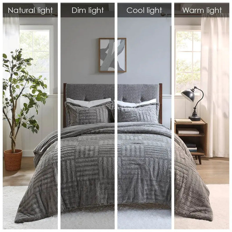 King/Cal King Faux Fur Down Alternative Comforter Mini Set by HouseOfZazla
