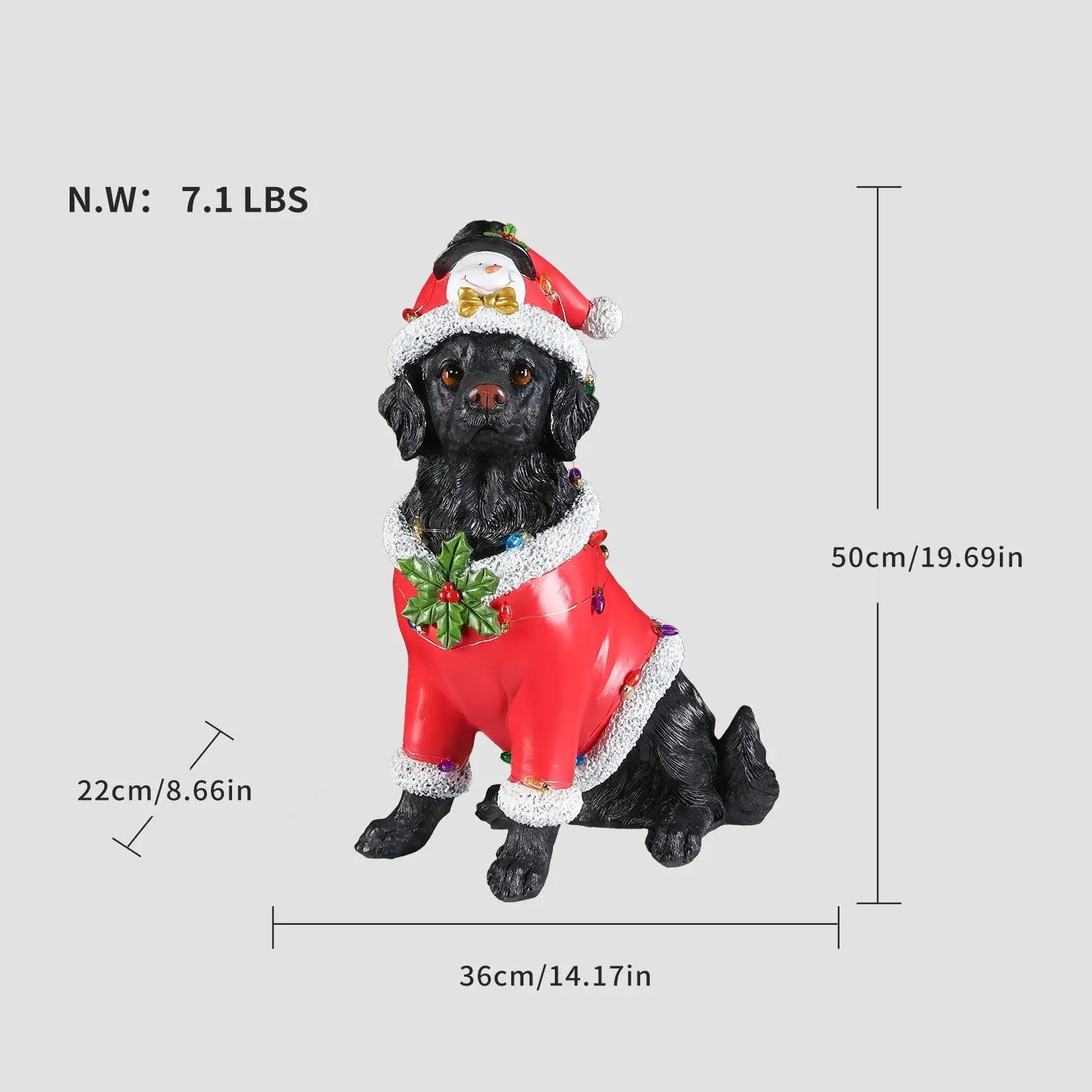 Christmas Dog Statue - Holiday Dog Figurine by HouseOfZazla