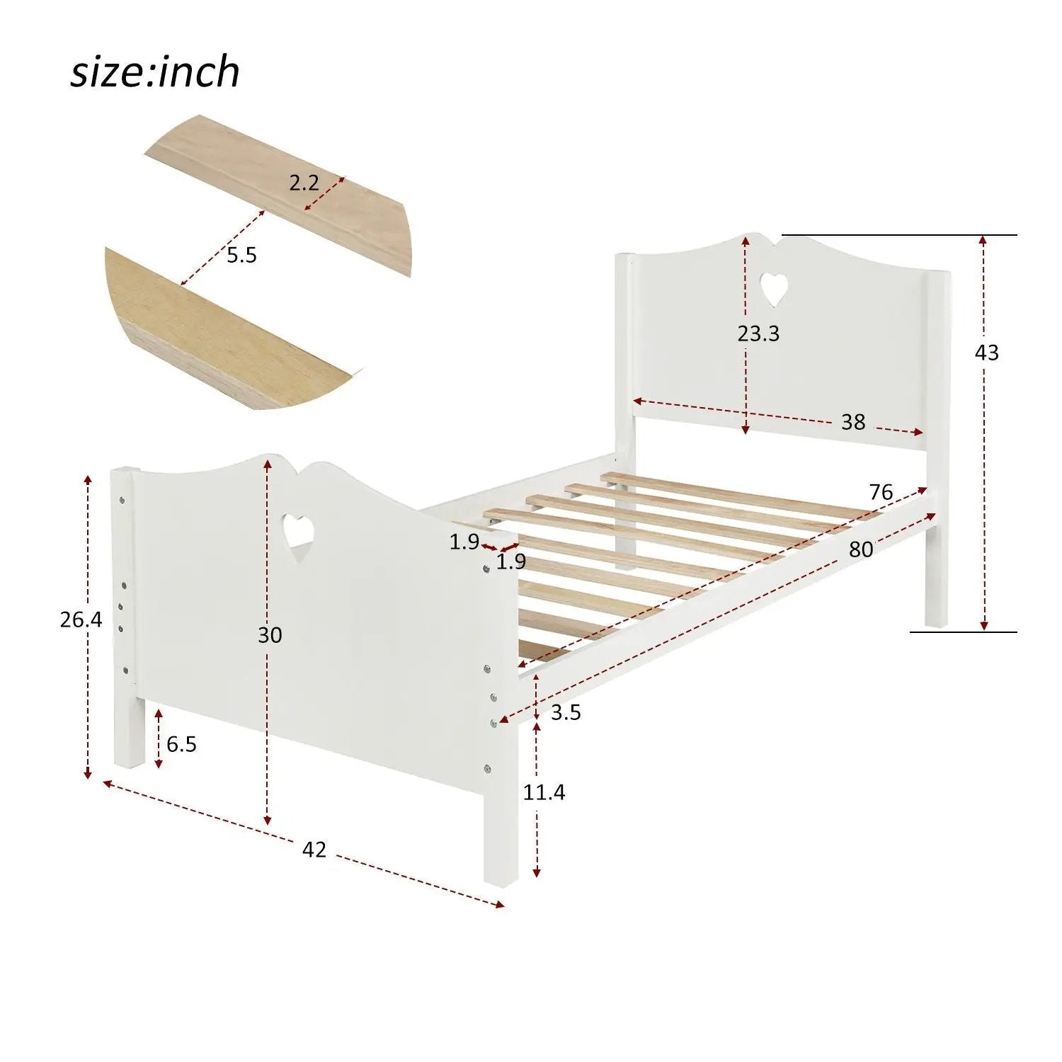 Platform Bed With Slat Support And Headboard And Footboard by Unique Piece Furniture