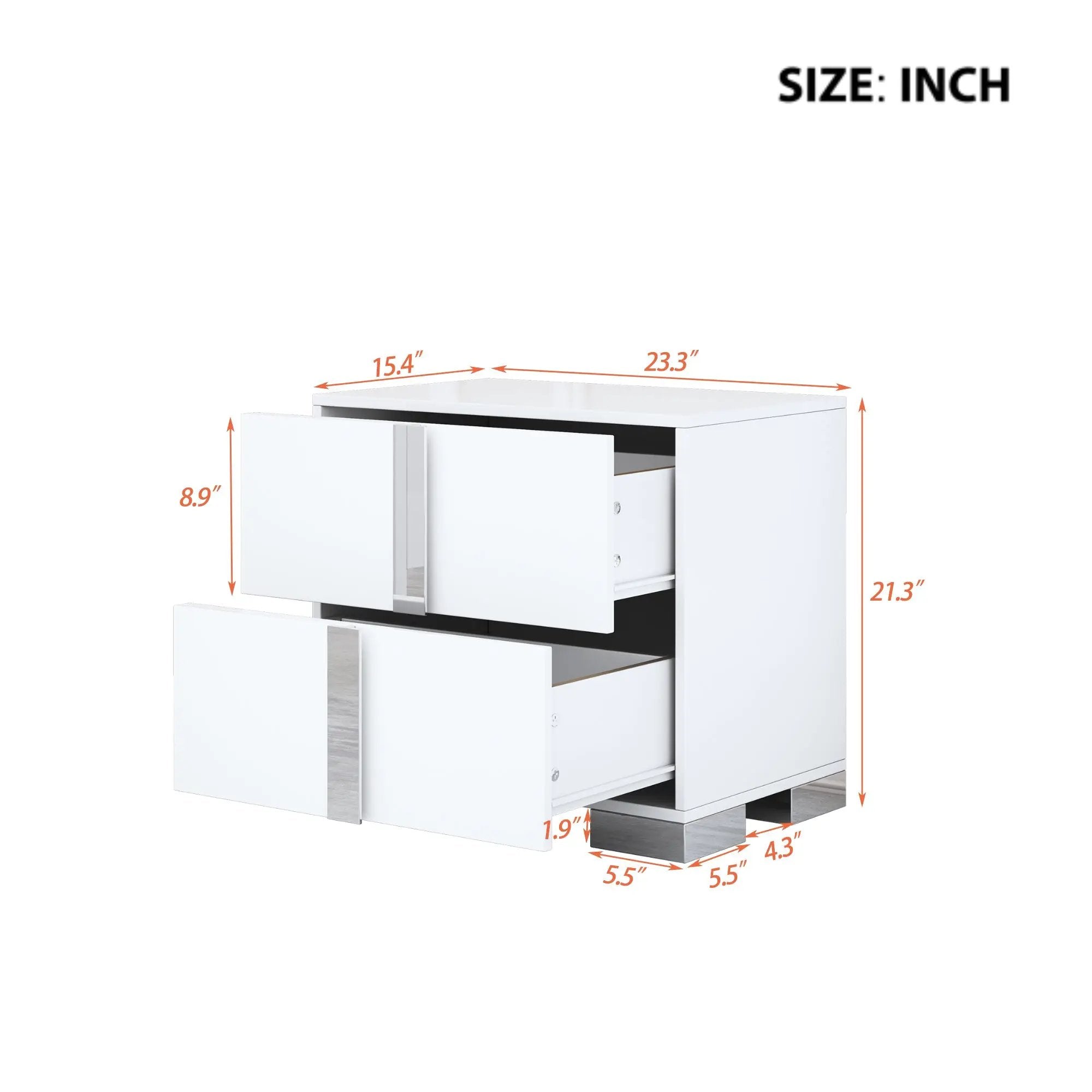 Elegant Nightstand with Metal Foot by HouseOfZazla