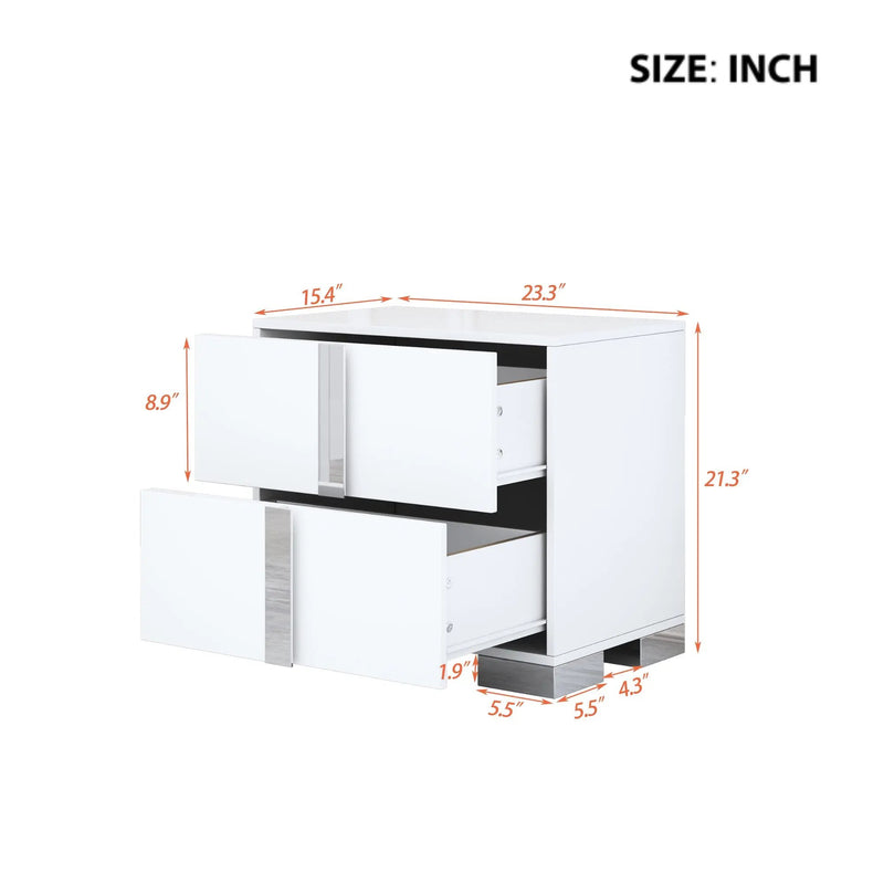 Elegant Nightstand with Metal Foot by HouseOfZazla