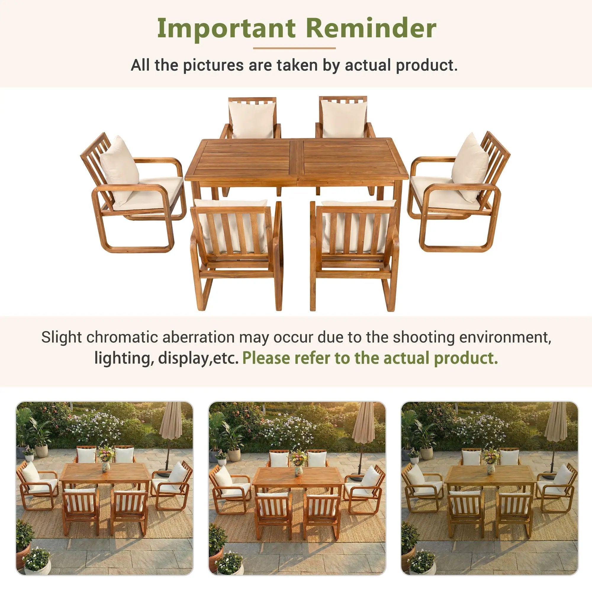 7 Piece Outdoor Patio Dining Set With Removable Cushions by HouseOfZazla