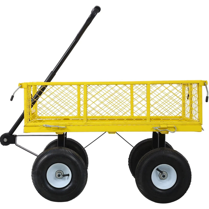 Heavy Duty Steel Garden Cart With Mesh Sides by HouseOfZazla