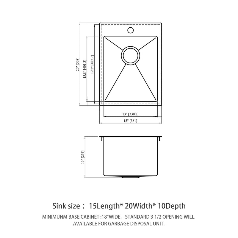 Stainless Steel Drop In Kitchen Sink, Topmount by HouseOfZazla