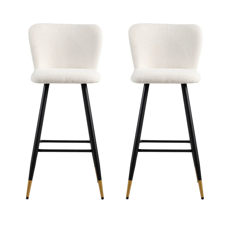Modern Style Barstool, Tipped Ends, Suitable For Various Decoration Styles - White by HouseOfZazla
