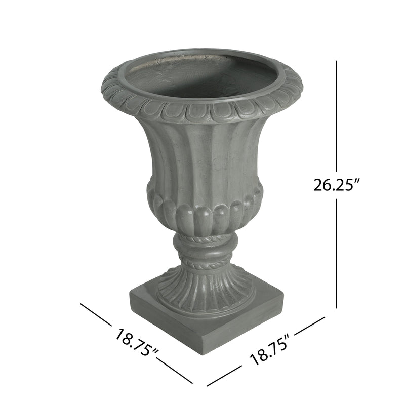 Outdoor Garden Urn Planter, Gray by HouseOfZazla
