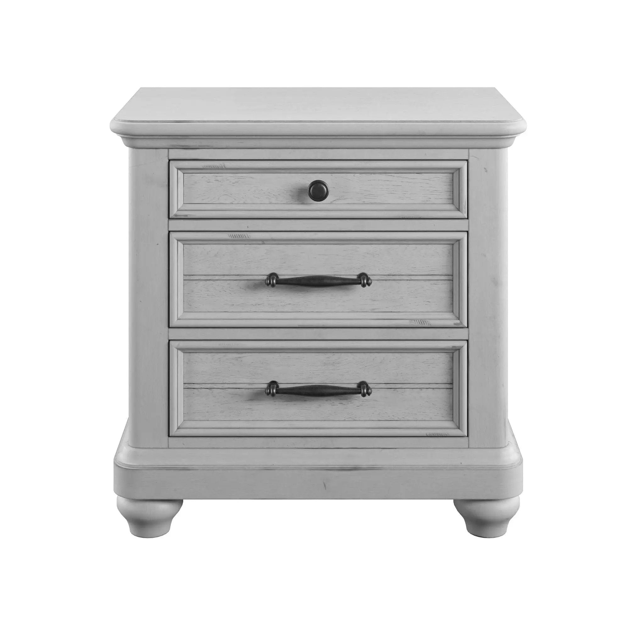3 Drawer Nightstand With USB - Gray - Wood by Unique Piece Furniture