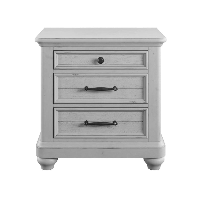 3 Drawer Nightstand With USB - Gray - Wood by Unique Piece Furniture