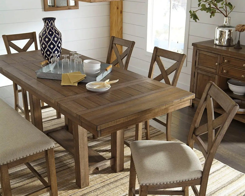 Moriville - Rectangular Dining Room Counter Extension Table - Grayish Brown by Unique Piece Furniture
