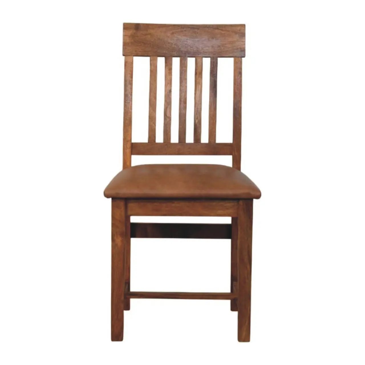 Solid Wood Leather Slatted Dining Chair by HouseOfZazla