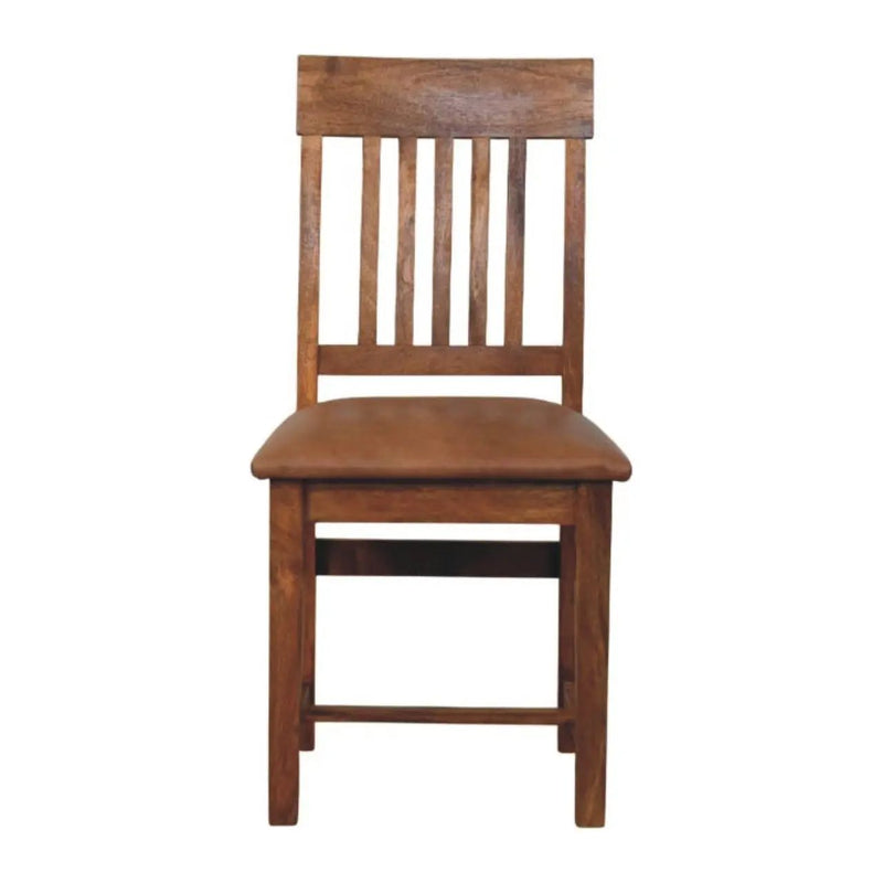 Solid Wood Leather Slatted Dining Chair by HouseOfZazla