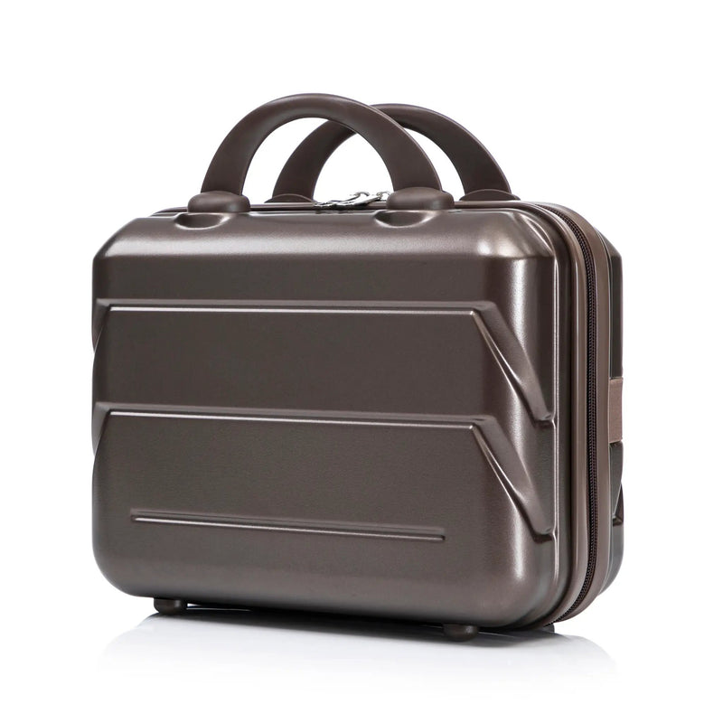 14"/20" 2-Piece ABS Spinner Wheel Luggage Set with Combination Lock and Cosmetic Case (Brown) by HouseOfZazla