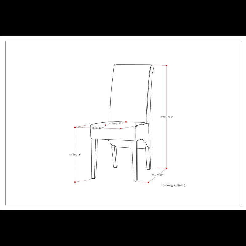 Avalon - Deluxe Parson, Dining Chair (Set of 2) by Unique Piece Furniture