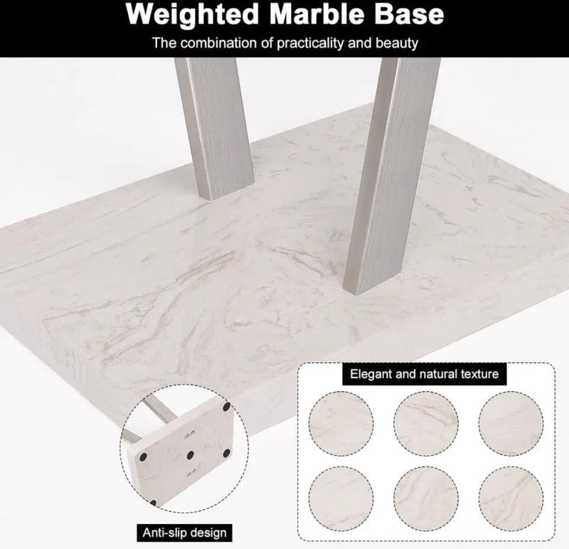 Winmien Freestanding Towel Rack for Bathroom, SUS 304 Stainless Steel Towel Holder with Marble Base for Bathroom Floor, Pool, 2-Tier (Brushed Nickel) by Selzalot