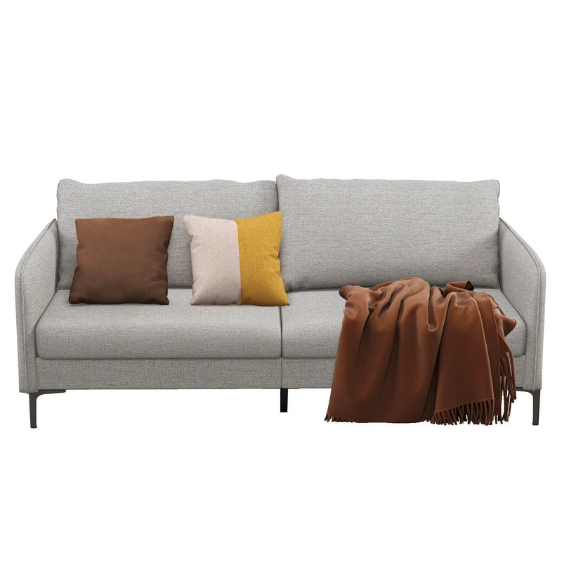 Modern 76 Inch Loveseat Sofa Couch for Apartment Dorm with Metal Legs-Gray by DirectDeals