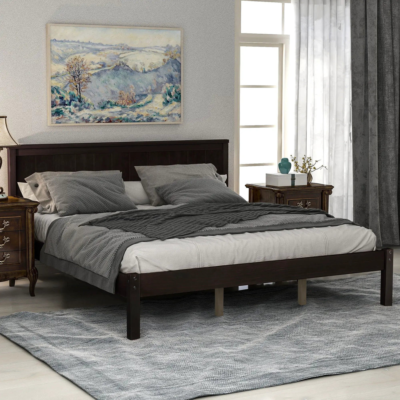 Platform Bed Frame With Headboard by HouseOfZazla