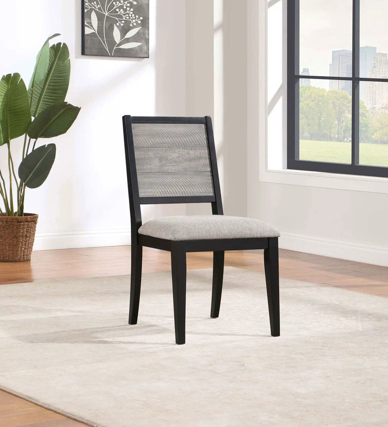 Elodie Wood Dining Side Chair Grey and Black (Set of 2) by Unique Piece Furniture