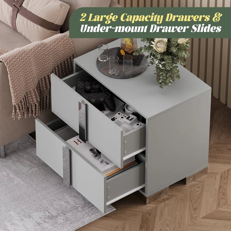 Modern End Table with Drawers by HouseOfZazla