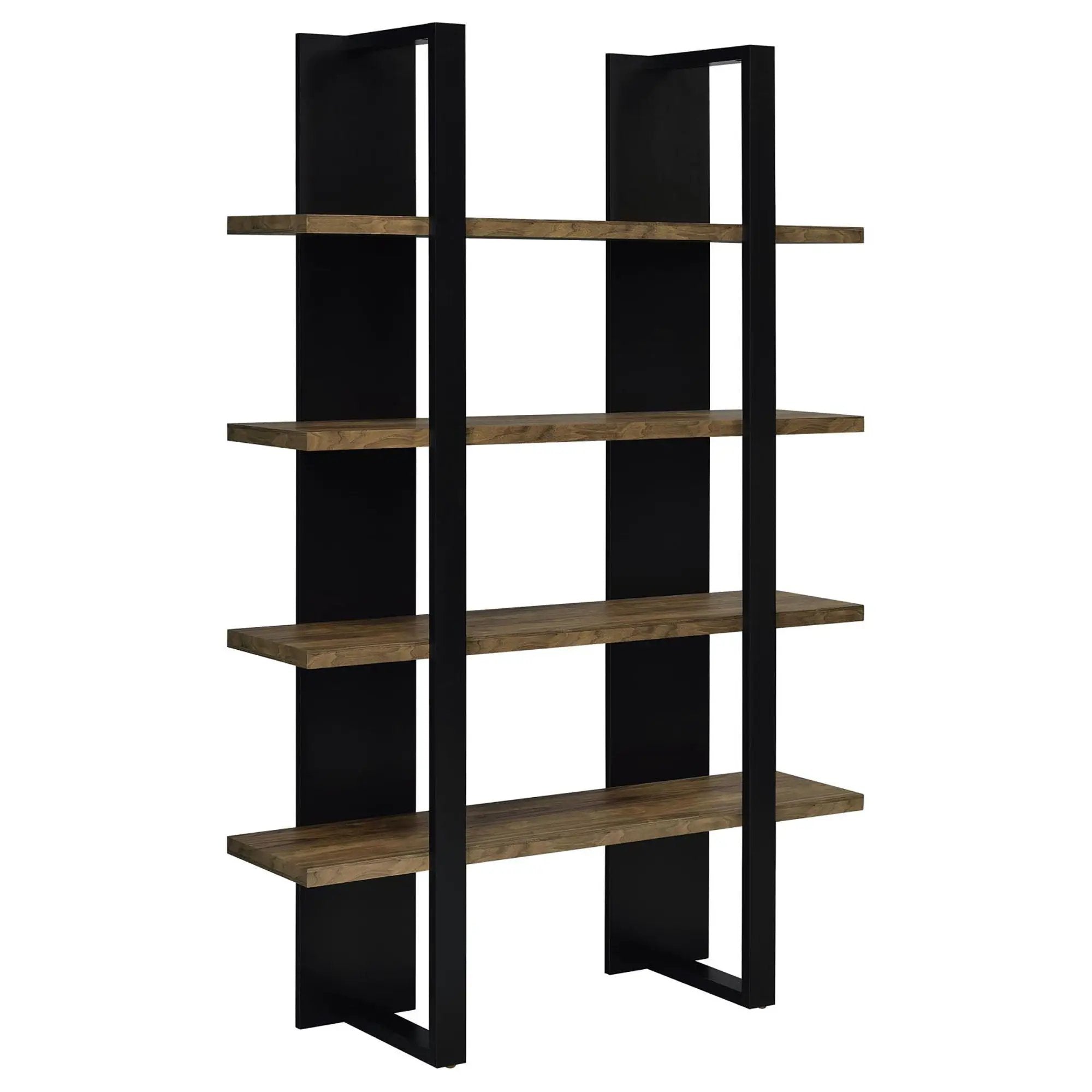 Mystrene - 4 Shelf Bookcase With Open Shelving Design - Black by HouseOfZazla
