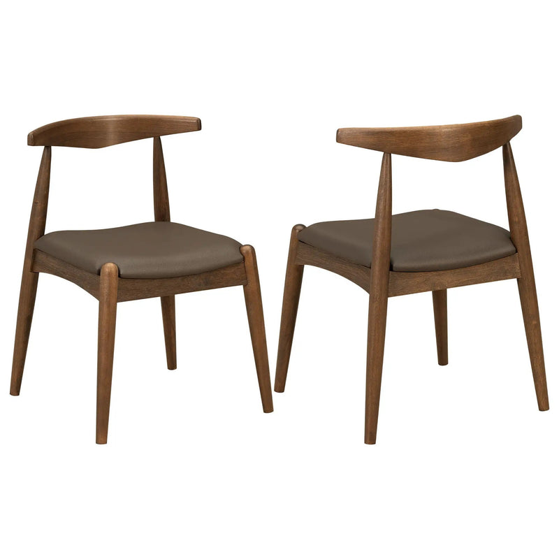 5 Piece Dining Set With 1 Table And 4 Upholstered Chairs - Brown / Walnut by HouseOfZazla