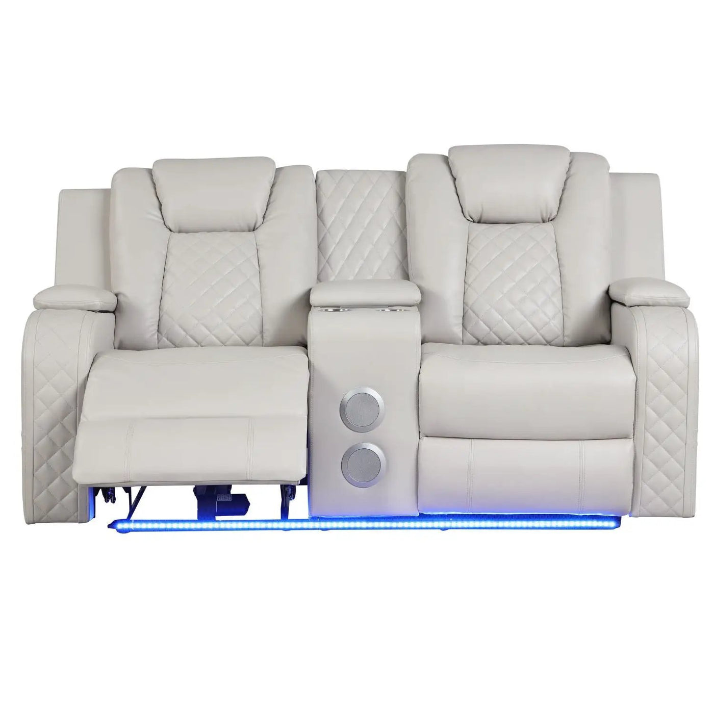 Benz - Power Reclining Loveseat & LED Lighting And Built In USB by HouseOfZazla