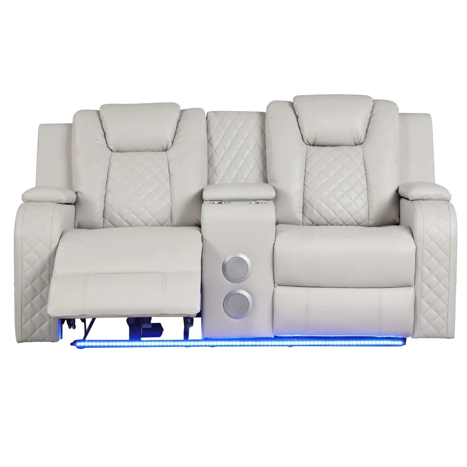 Benz - Power Reclining Loveseat & LED Lighting And Built In USB by HouseOfZazla