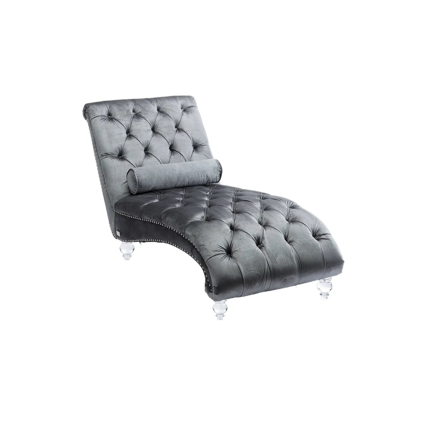 Chaise Lounge Indoor, Button Tufted Upholstered Chaise Lounge Chair With Pillow by Unique Piece Furniture