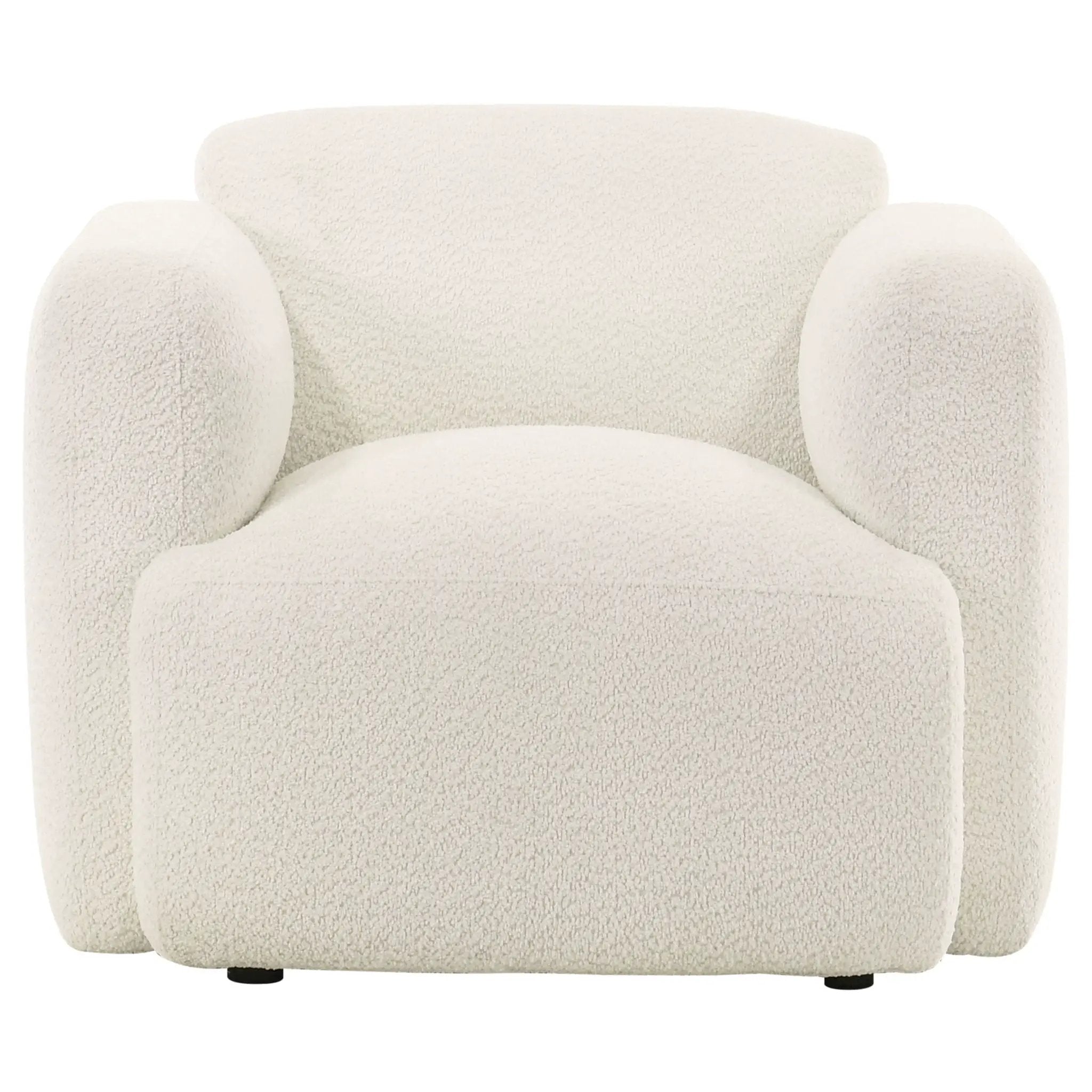 Dorset Fabric Upholstered Round Track Arm Accent Chair White by Unique Piece Furniture