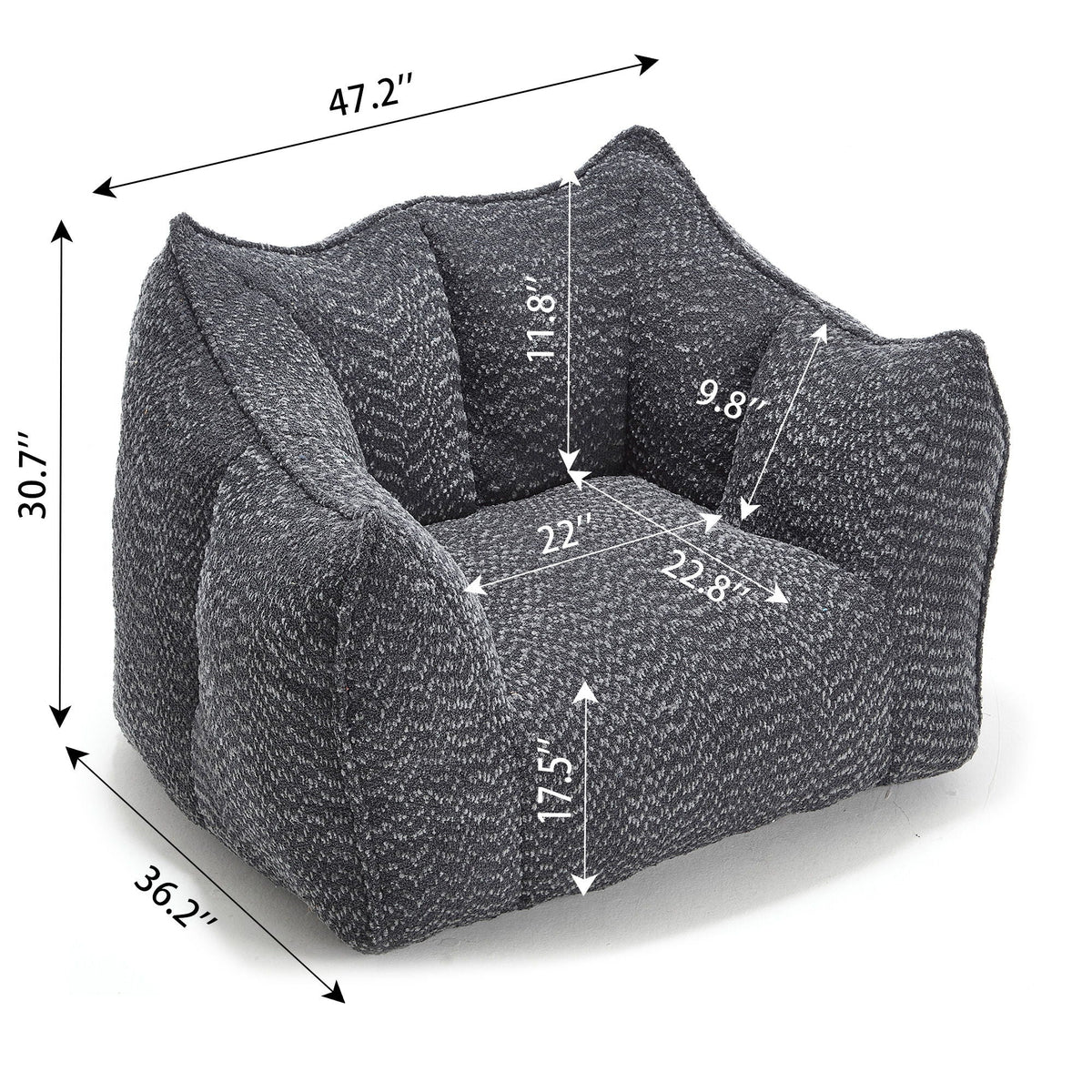 Chenille Arm Chair with Highly Resilient Foam - Multiple Colors, photo 16 of 24