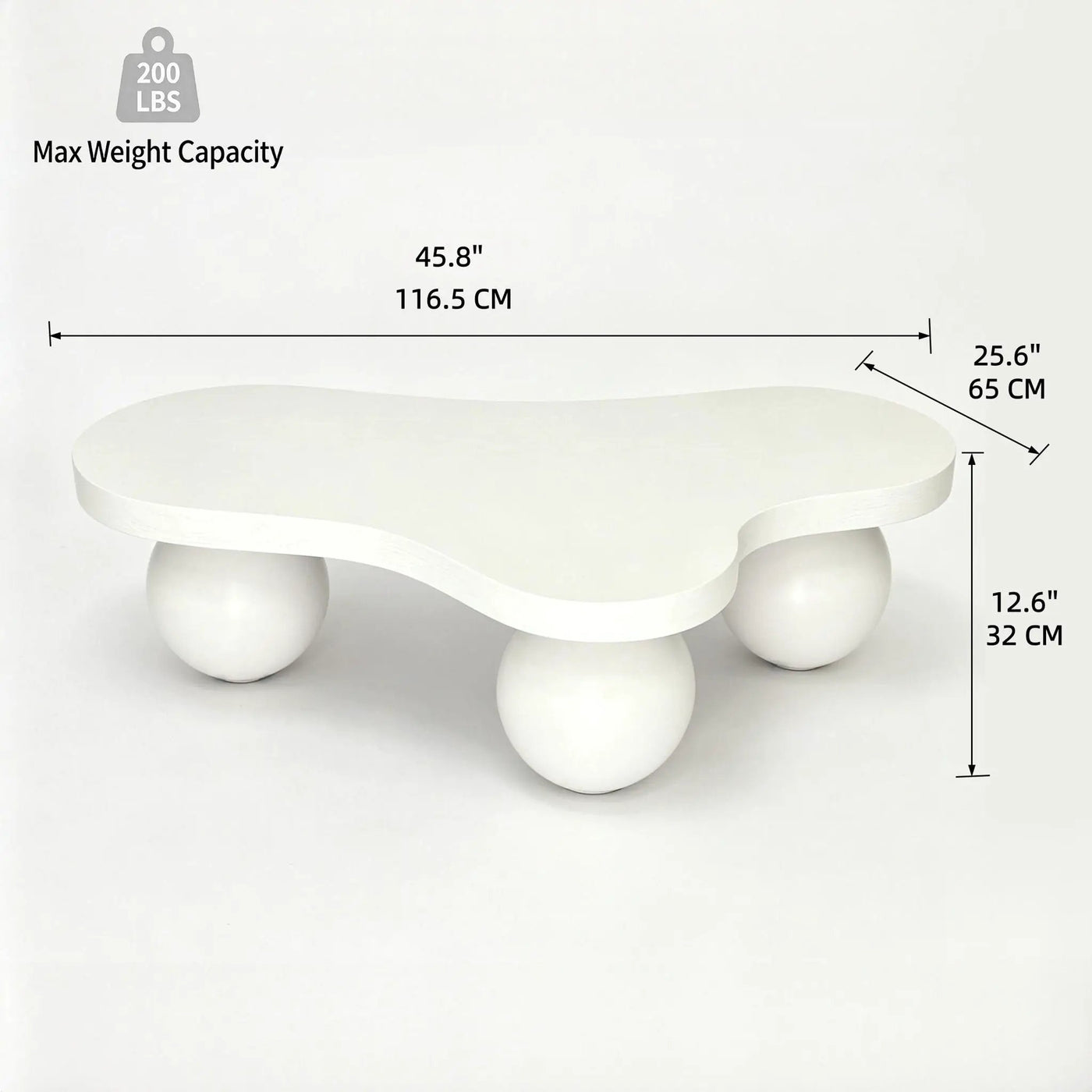 Cloud Shaped Coffee Table With 3 Ball Legs For Living Room by HouseOfZazla