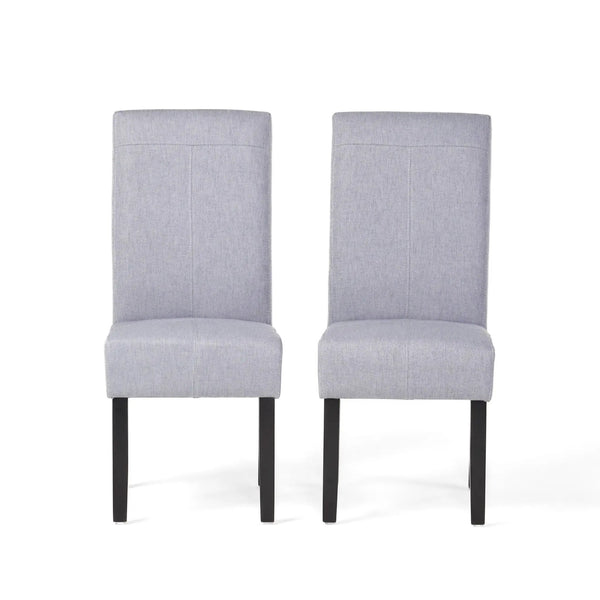 Amaranthine Upholstered Dining Chair With High Back And Wood Legs (Set of 2) - Light Gray