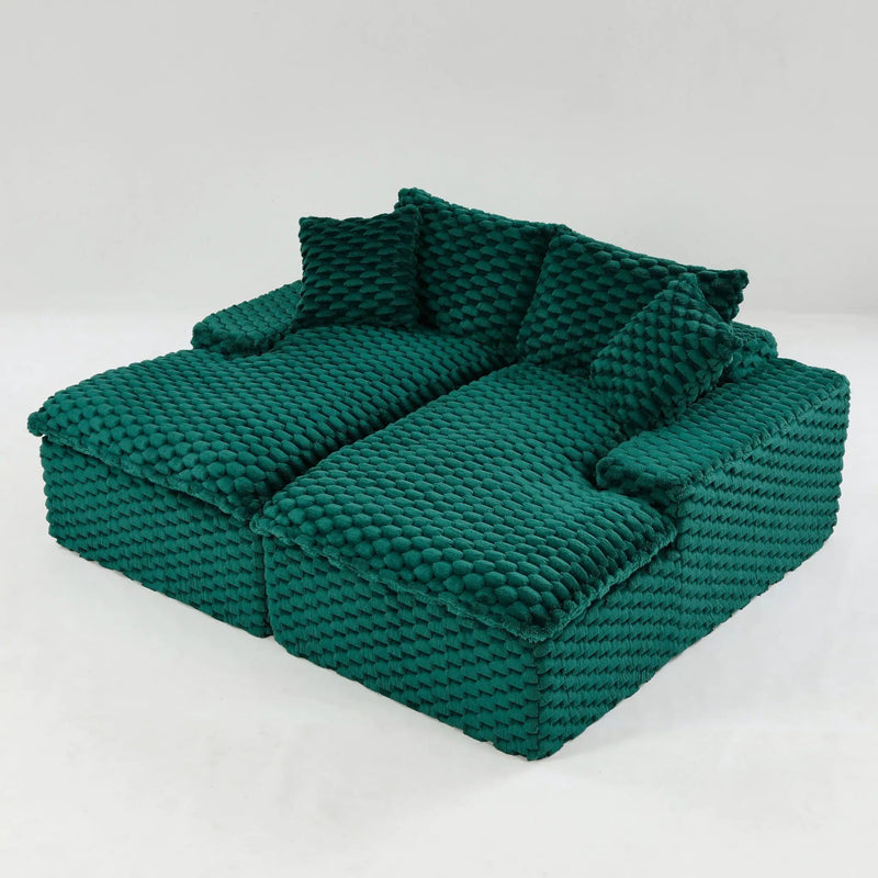 Double Chaise Lounge With Full Compressed Sponge by Unique Piece Furniture