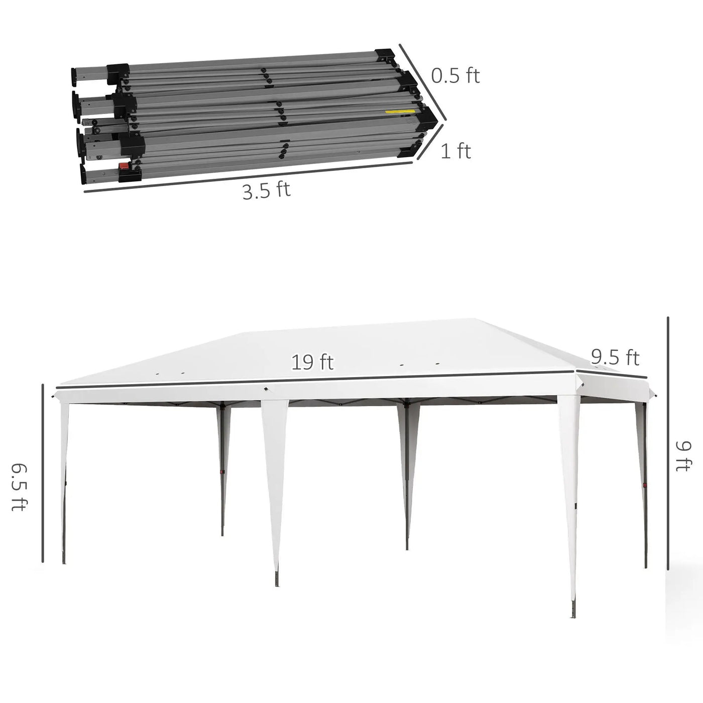 Outsunny 10' x 19.2' Pop Up Canopy Tent by HouseOfZazla