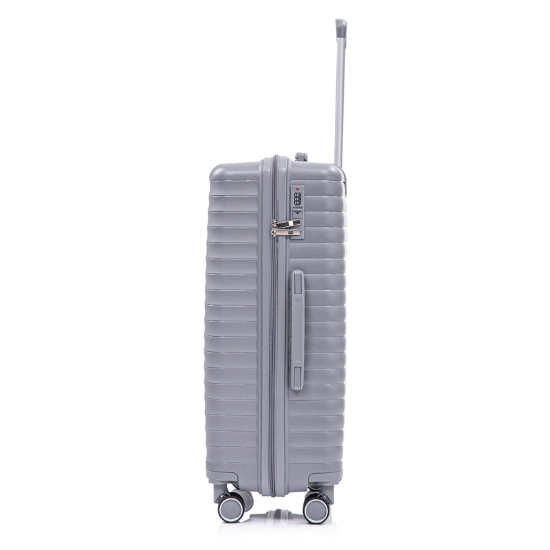 4-Piece PP Spinner Wheel Luggage Set with Cosmetic Case, Light Gray by HouseOfZazla