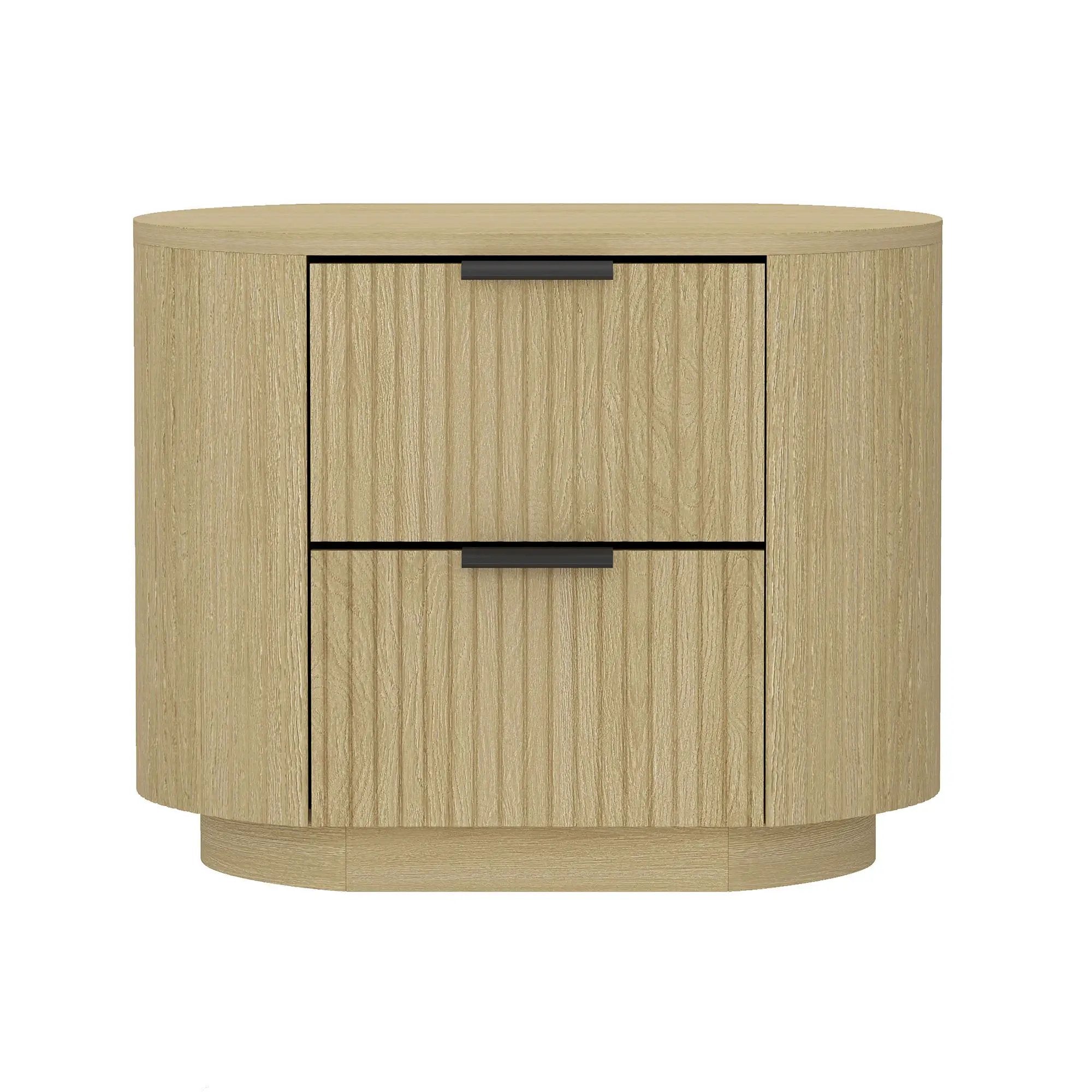 Olivia - Nightstand With 2 Drawers - Oak by HouseOfZazla