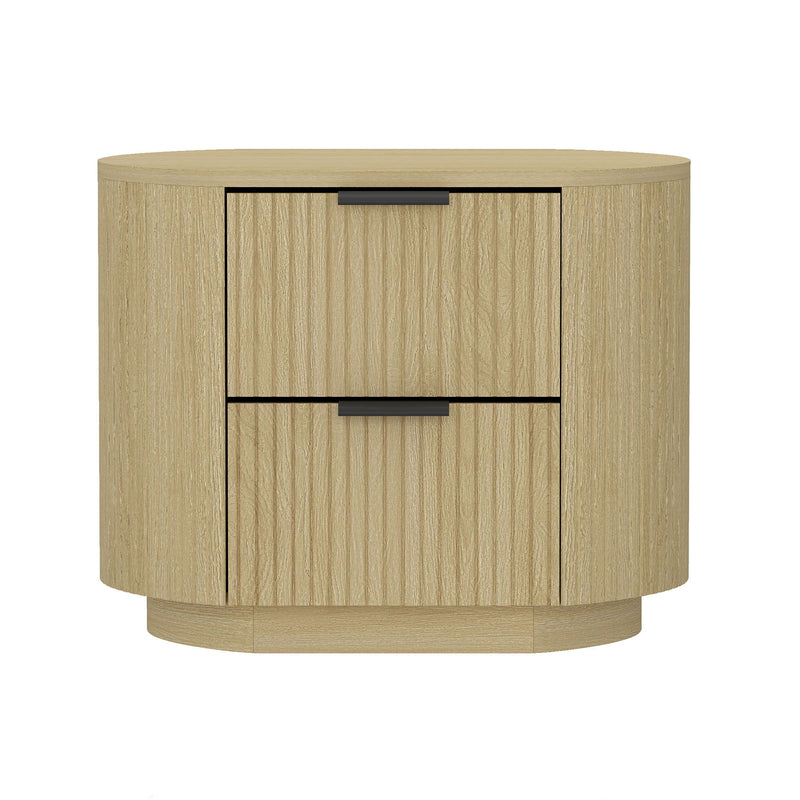 Olivia - Nightstand With 2 Drawers - Oak by HouseOfZazla