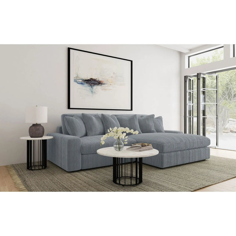 Marcus - Fog Track Arms Reversible Sectional With Pillows - Fog by HouseOfZazla