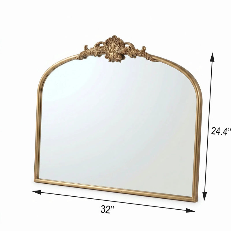 32''x24.4'' Baroque Vintage Arched Wall Mirror by HouseOfZazla