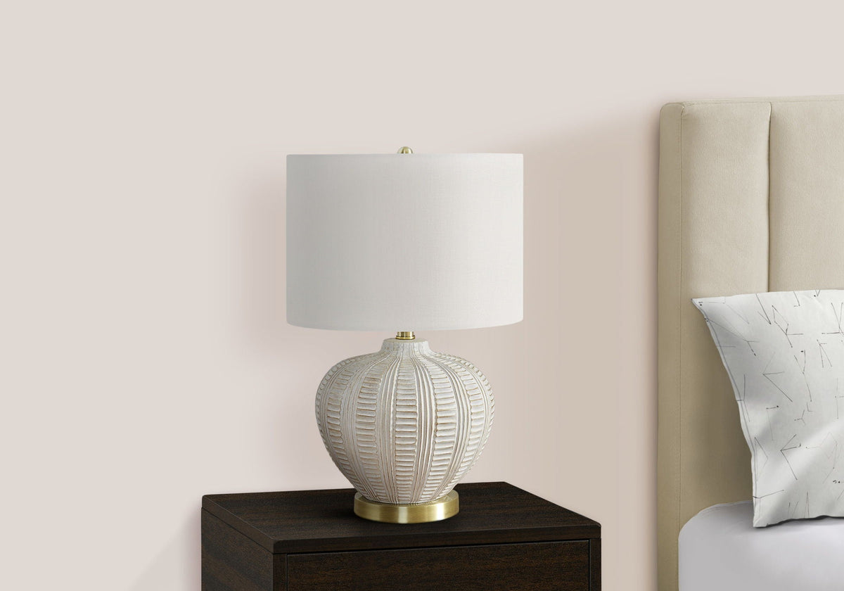 Transitional Lighting Table Lamp with Ivory Linen Shade - Cream, photo 2 of 4