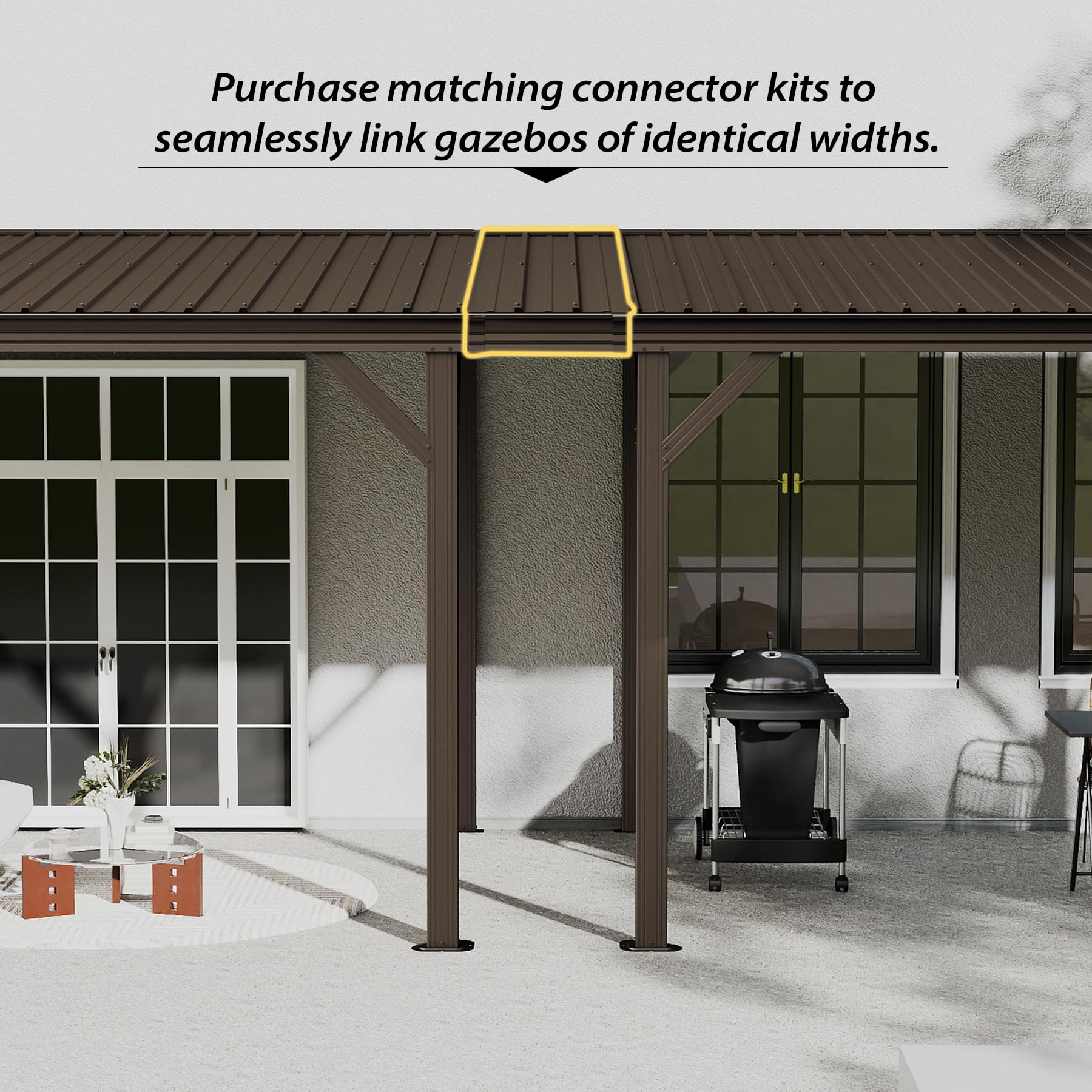 Gazebo Connector Kit for 8ft Width Wall Mounted Gazebos by HouseOfZazla
