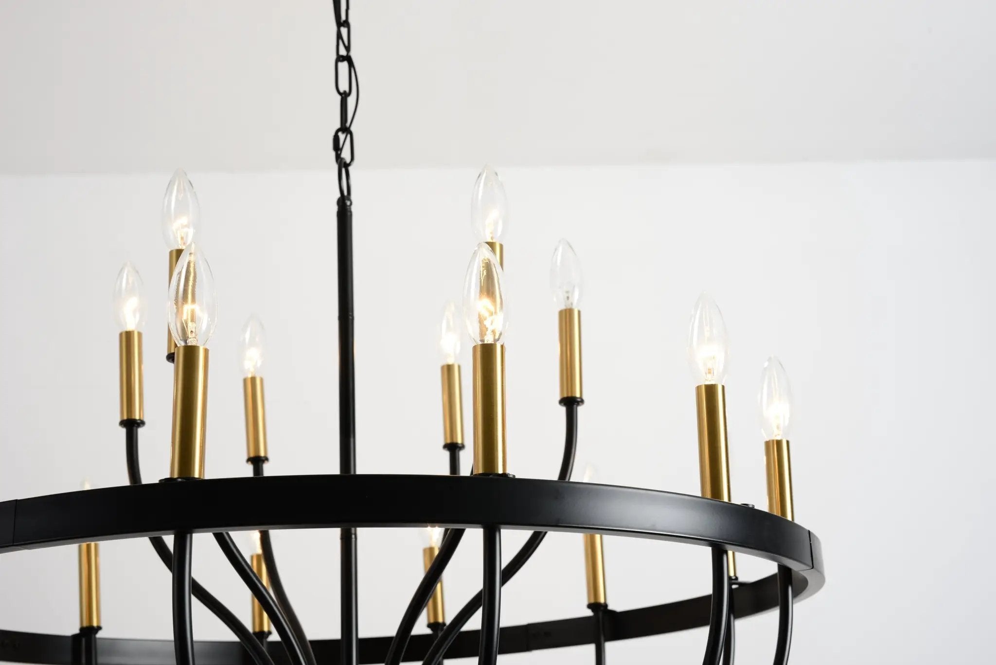 15-Light Industrial Iron Candle Chandelier Modern Farmhouse Pendant Light by HouseOfZazla