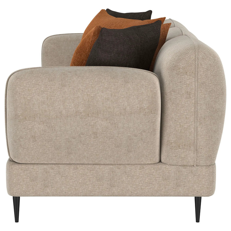 Jade Chenille Upholstered Sculpted Track Arm Sofa Latte by Unique Piece Furniture