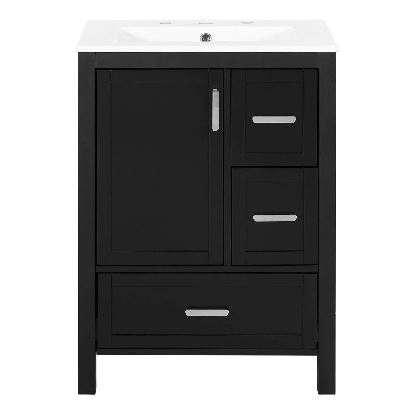 Bathroom Vanity With Sink, Soft-Close Doors, Double-Layer Shelf And 3 Drawers by HouseOfZazla