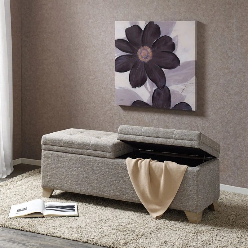 Soft Close Upholstered Storage Bench, Convenient Design by HouseOfZazla